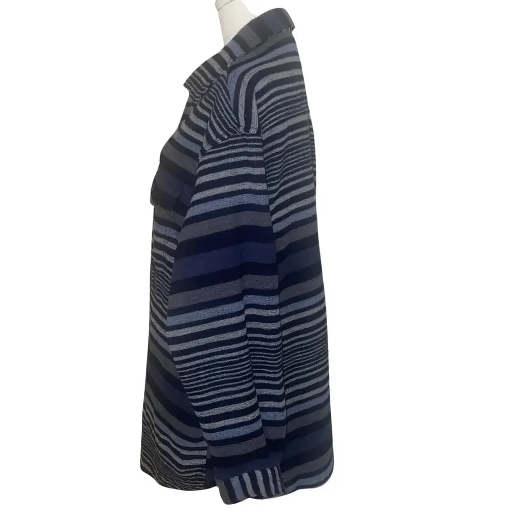 Columbia Shacket Blue Striped Mens Size Medium